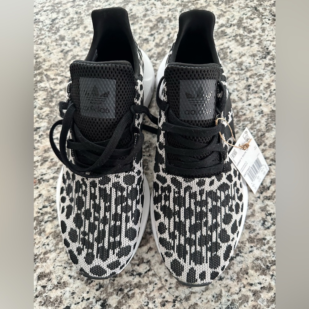 Adidas women’s ultra boost black and white leopard sneakers